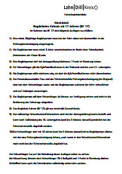 Merkblatt Fahren ab 17 Jahren (BF 17)